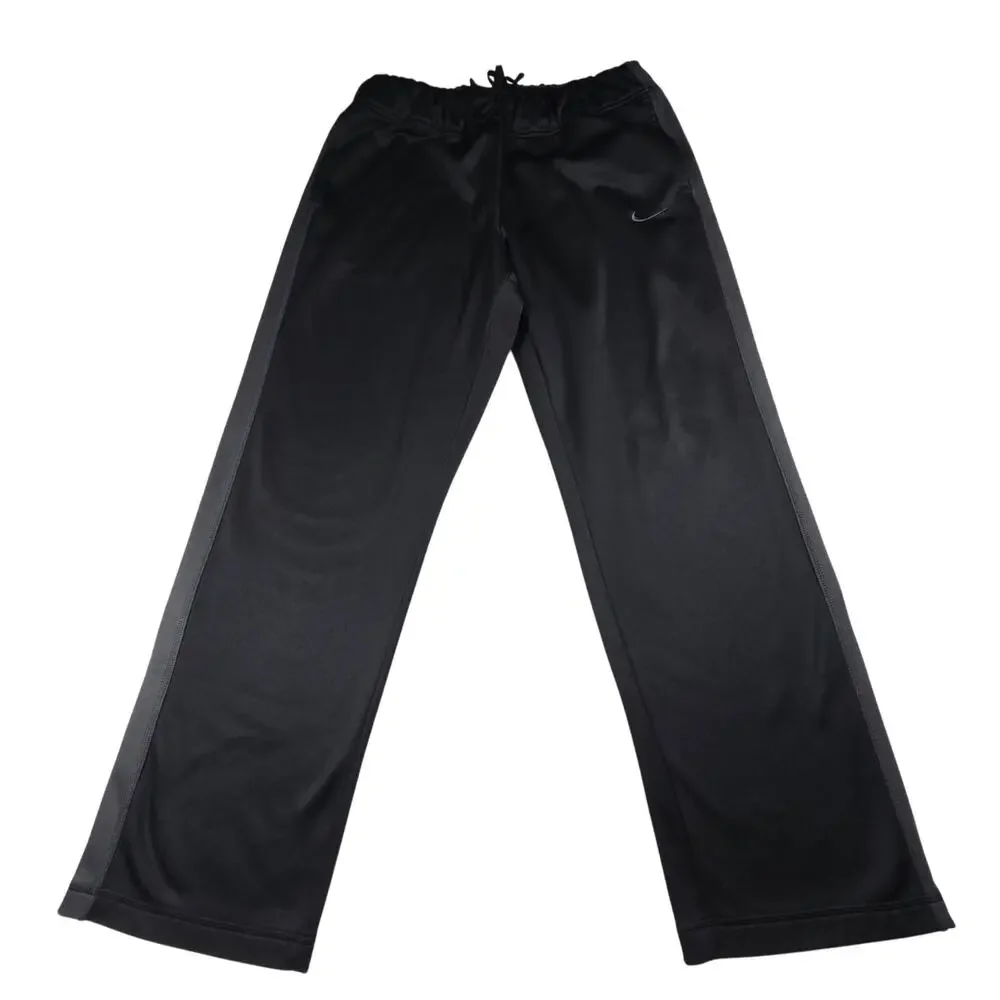 Nike Pants Size XL (32x30) Black Therma Fit Swoosh Track Sweatpants Ankle Zip